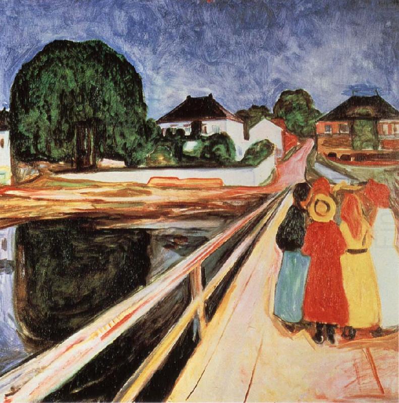 Edvard Munch Four girls on a bridge china oil painting image